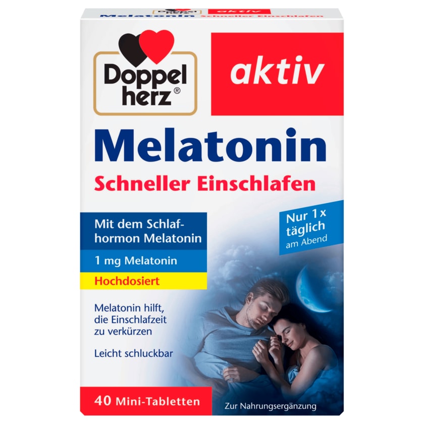Doppelherz Melatonin Schneller einschlafen 3,8g, 40 Mini-Tabletten